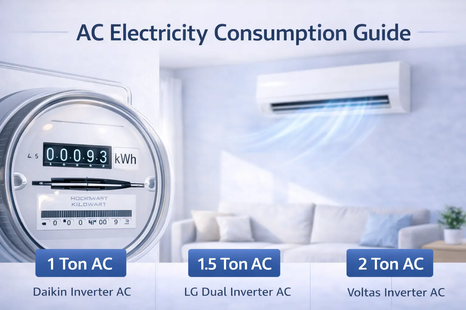 AC power consumption guide with meter
